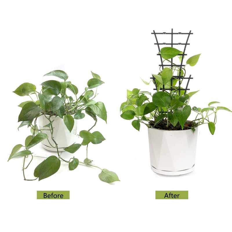 Feitore 12 Pcs Garden DIY Mini Climbing Trellis Plastic Superimposed Potted Plant Support Garden Trellises for Potted Climbing Plants Vines - Image 4